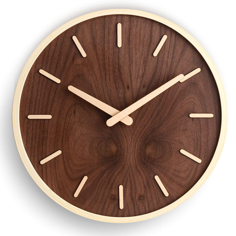 LuxeChronos - Walnut Wood Wall Clock