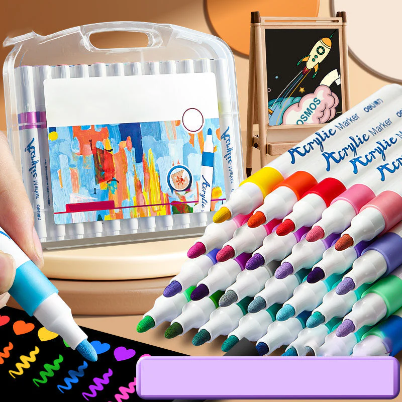 Vibracryl 3 mm Acrylic Paint Marker Set for Multi-Surface Art