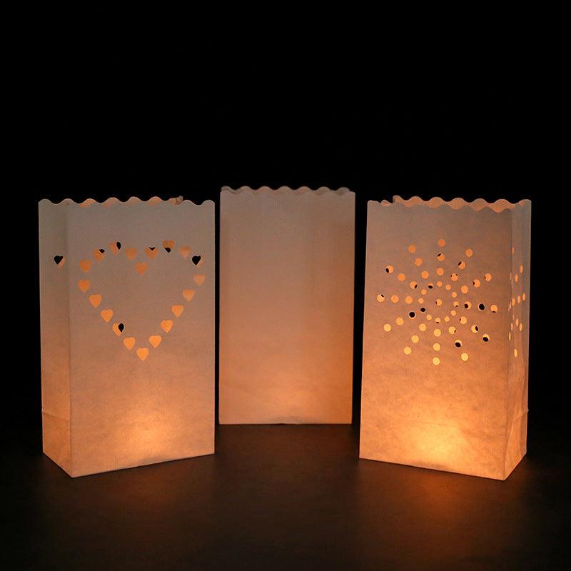 50pcs Light Up Luminaries Warm White Luminary Candle Bags With Lights-For Wedding Aisle, Rustic Wedding Decorations - If you say i do
