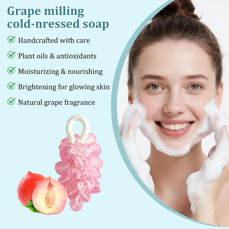 🔥Personalized Original Handmade Crystal Grape Soap Gentle Cleansing Soap (Single string: 25 pieces)
