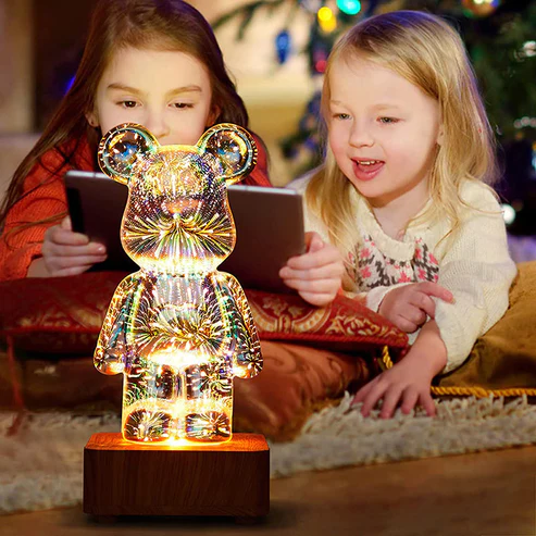 Galaxy Starlight Bear Lamp with 3D Fireworks Effect