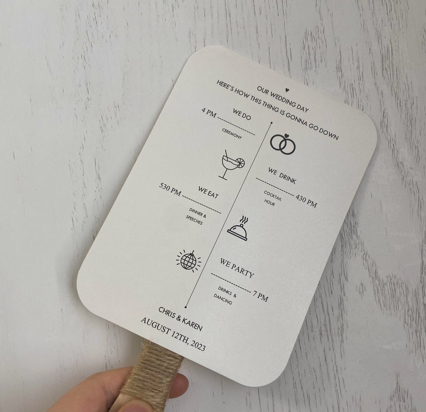 50PCS Wedding Program Fans/ Rustic Minimalist Outdoor Wedding / DIY Wedding Program Fans