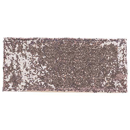 Pack of 50 Stretch Sequin Chair Sashes Chair Bands One-Sided Sequins Decor for Hotel Wedding Reception Party Event Chair Cover Decoration 4"x16" - If you say i do