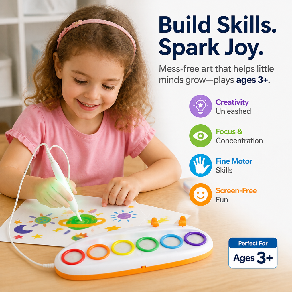 ColorFlick™ — Let Kids Paint Bold Color That Stays on Paper, Not Your Home