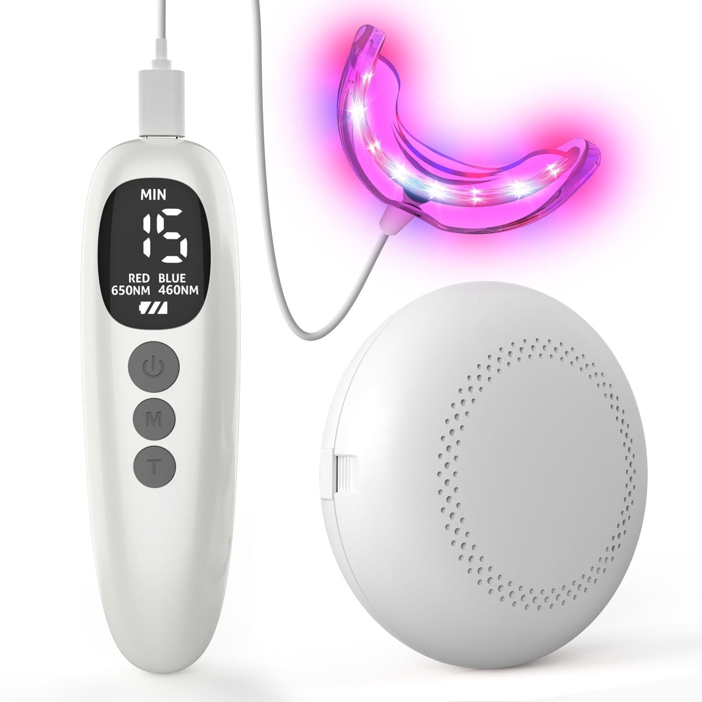 Gentle Gum Care Device with Red and Blue Light Therapy
