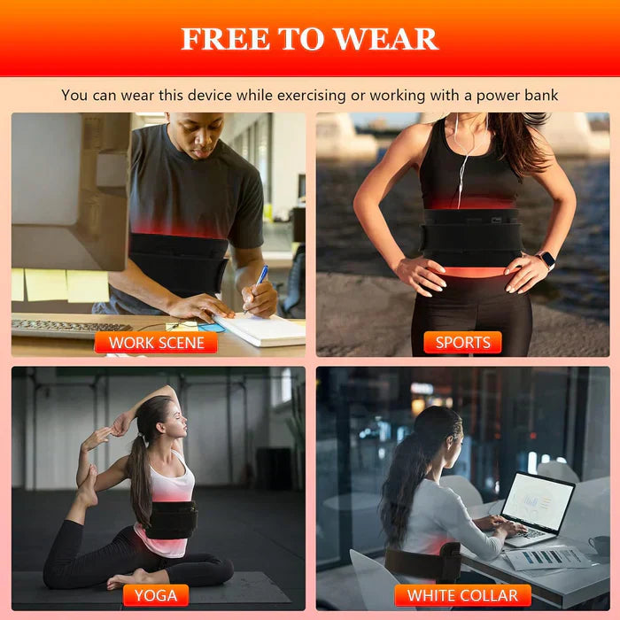 Infrared and Red Light Therapy Device Belt System with LED