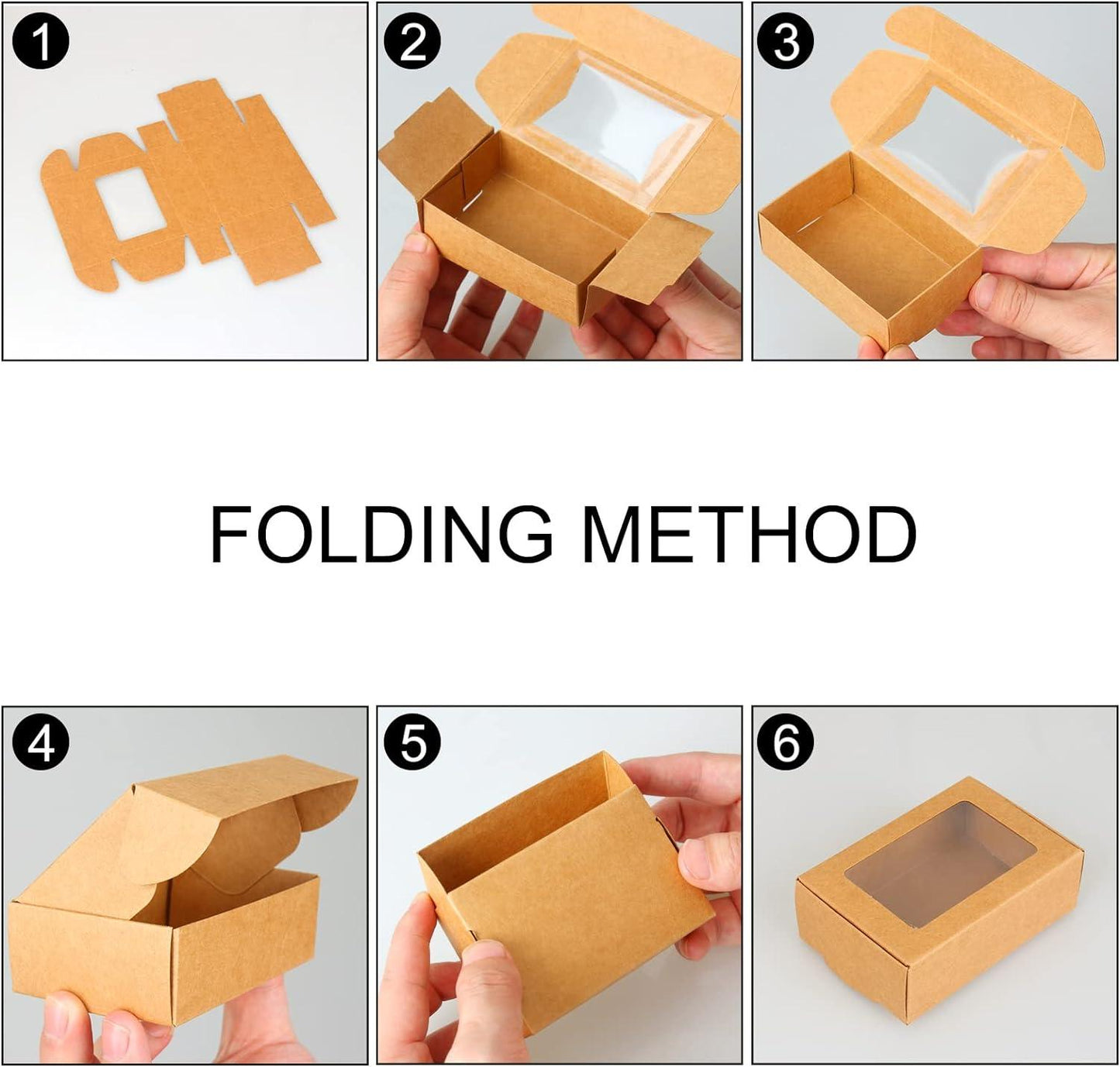 Mini Kraft Boxes with Window Soap Boxes for Homemade Soap Candy Chocolate Bakery Cookies Soap Packaging - Lasercutwraps Shop