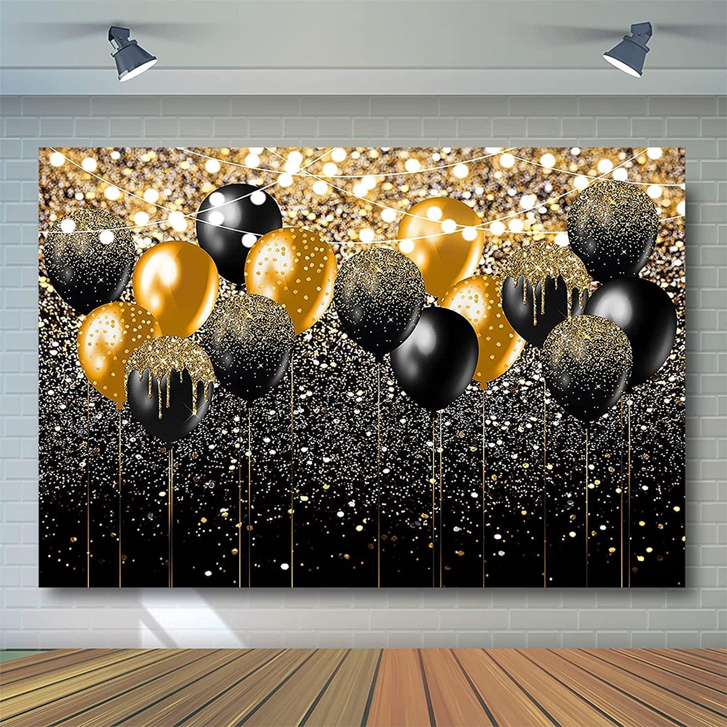 Black and Gold Glitter Backdrop for Birthday Wedding Prom Graduation Photography Background - If you say i do