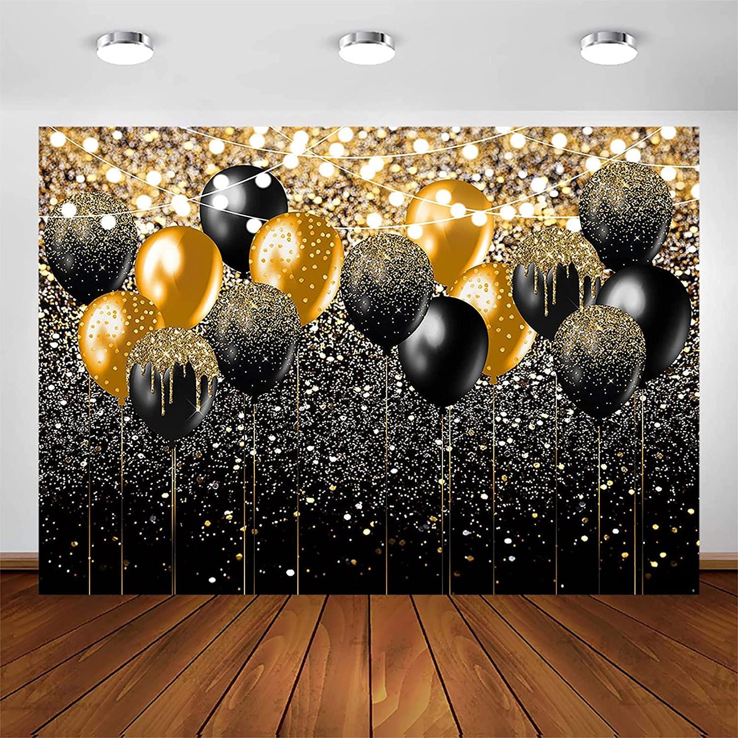 Black and Gold Glitter Backdrop for Birthday Wedding Prom Graduation Photography Background - If you say i do