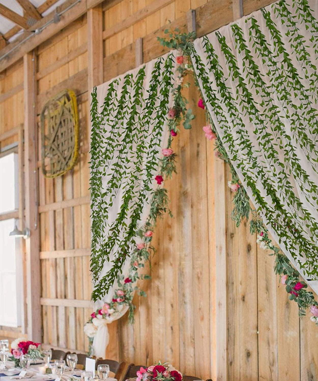 6pcs Artificial Vines Fake Greenery Garland Willow Leaves with Total 30 Stems Hanging for Wedding - If you say i do