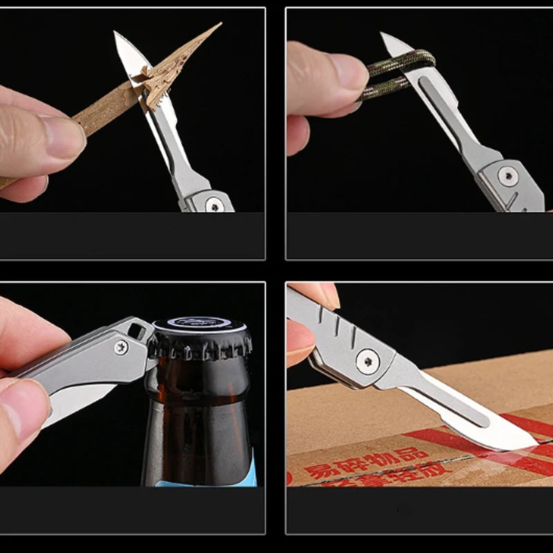 Folding Scalpel Knife with Replaceable Blades for Precision Cutting