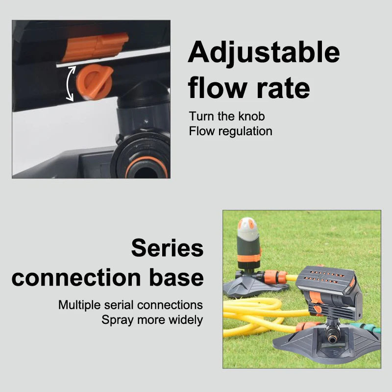 Oscillating Lawn Sprinkler with 16 Nozzles for Even Watering