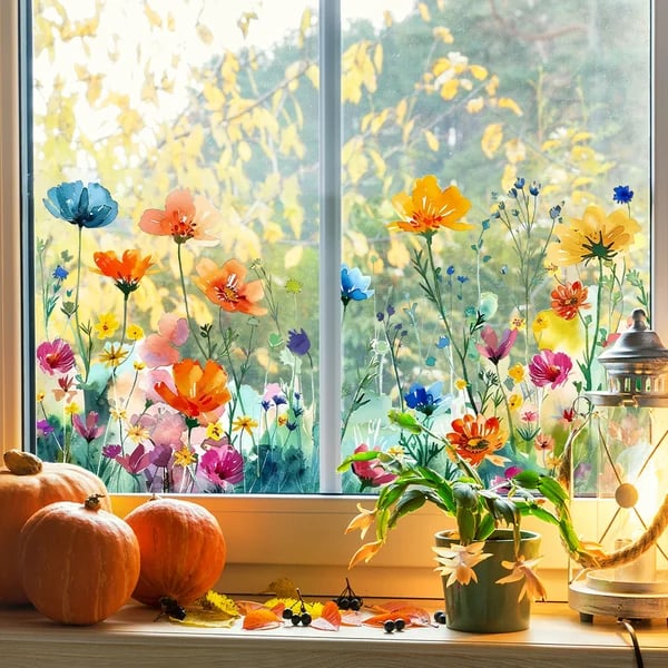 VividBlossom™ Floral Window Sticker