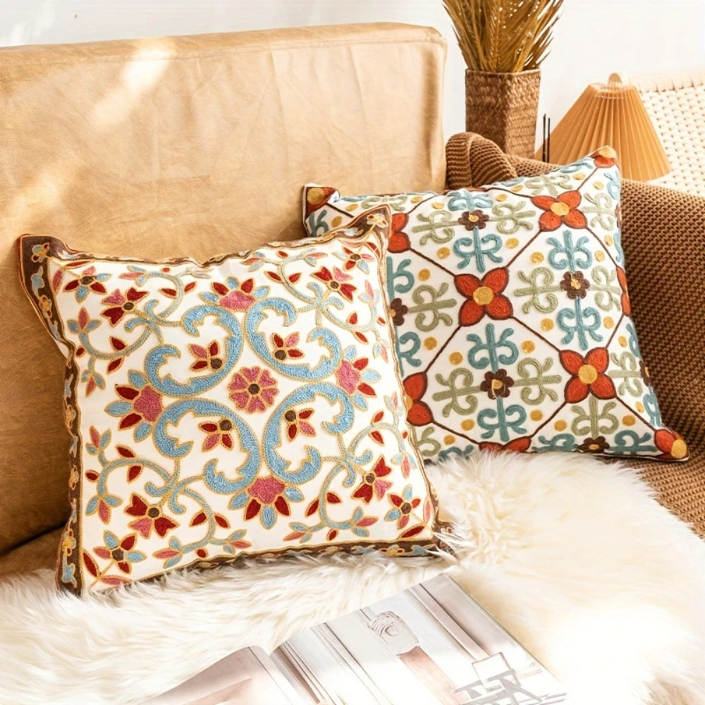 Aurae Embroidered Vintage Cushion Cover
