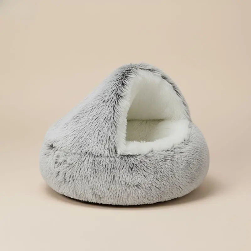 CozyCave- Plush Hooded Pet Bed