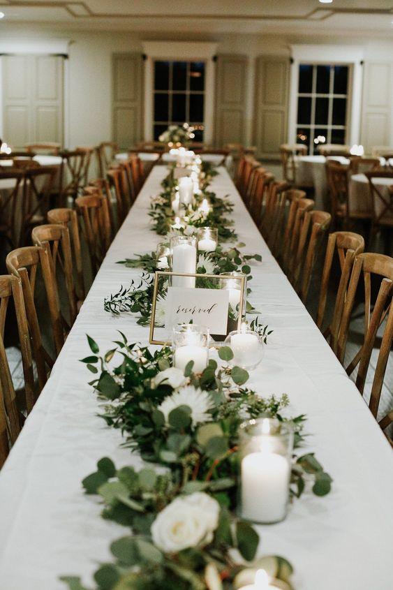 6pcs Artificial Green Garland Fake Eucalyptus and Willow Leaf for Wedding Arch Party - If you say i do