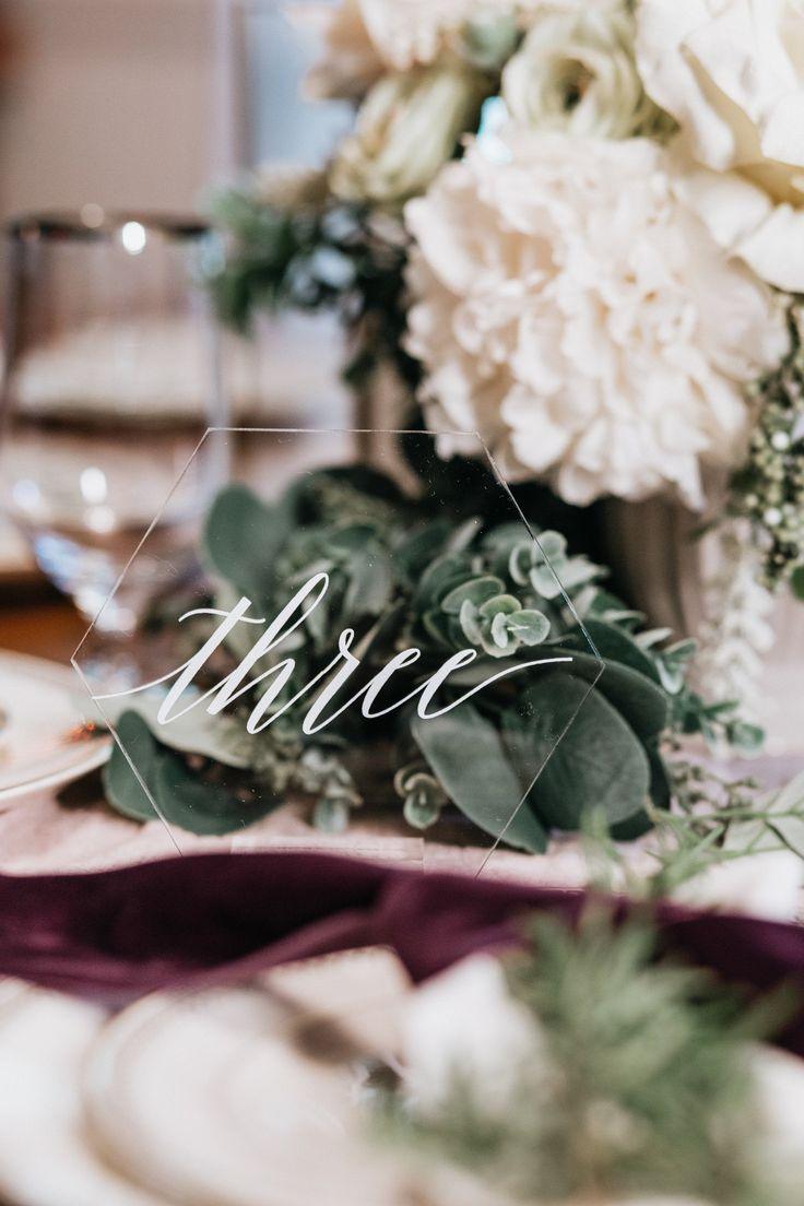Hexagon Acrylic Wedding Table Numbers, Clear Acrylic Wedding Table Number Sign - If you say i do