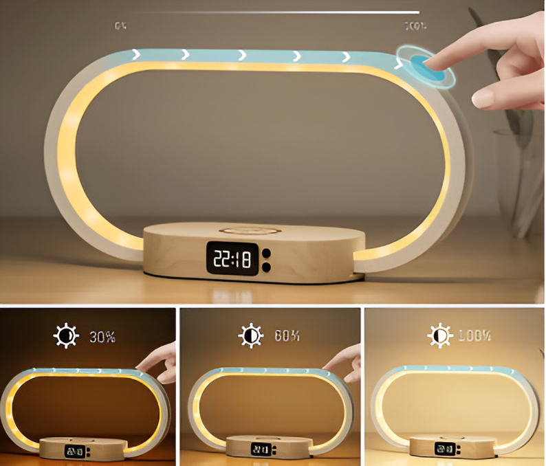Night Light with USB-C Charging and Digital Clock Feature
