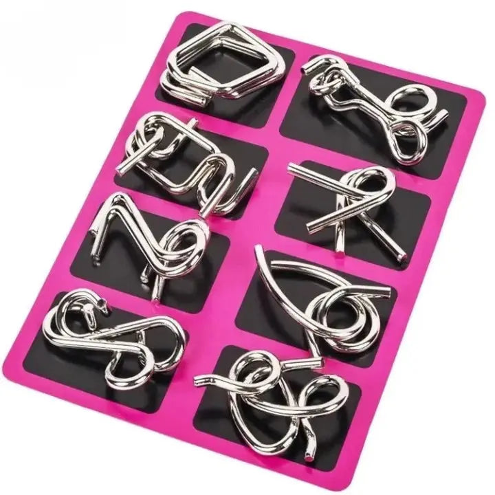 Interlocking Metal Puzzle Collection — Ideal for Christmas & Game Nights 8-Piece Set