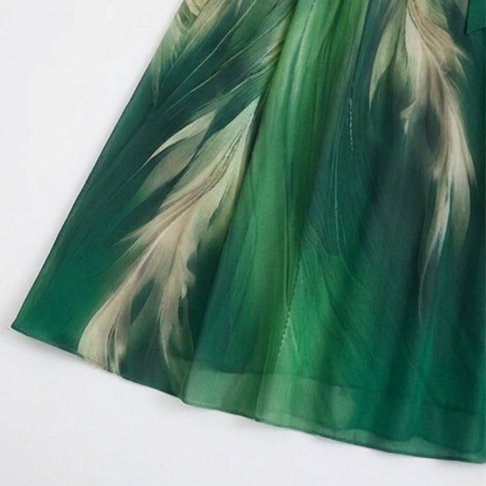 Aurelinea™ Painted Chiffon Maxi Dress