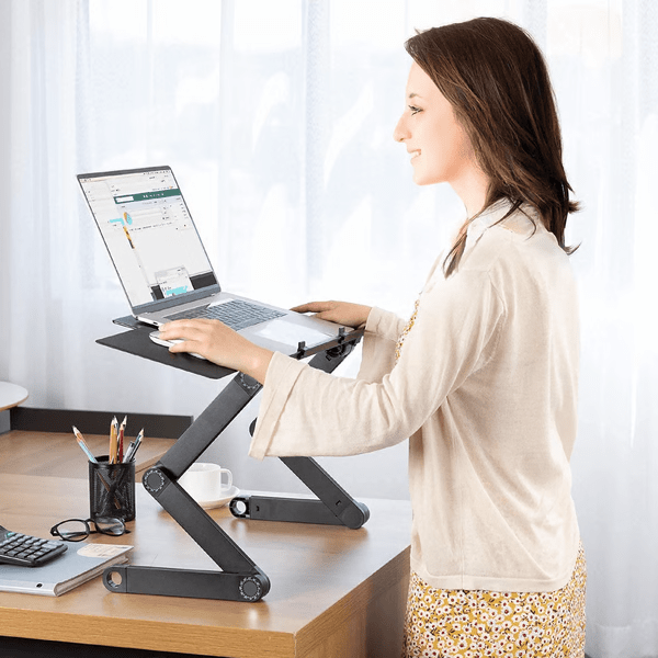 Laptop Riser | Adjustable Height & 360° Rotation | Promotes Healthy Posture | FlexStand 360