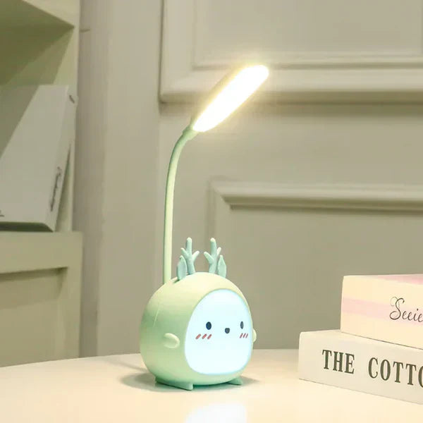 Cartoon LED Table Lamp with Adjustable Neck – Soft Light for Eye Comfort