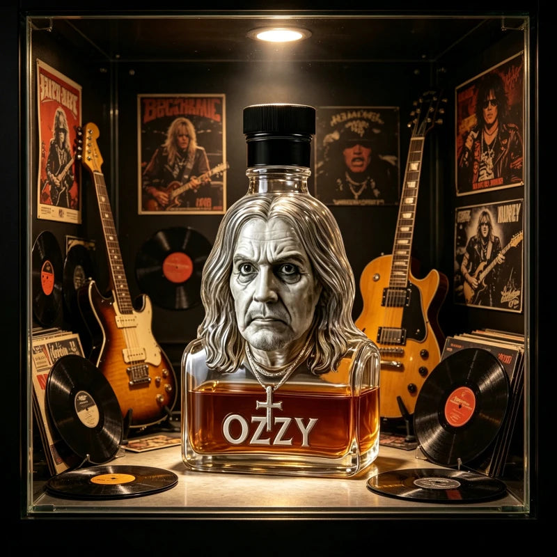 Ozzy Prince of Darkness Glass Whisky Bottles