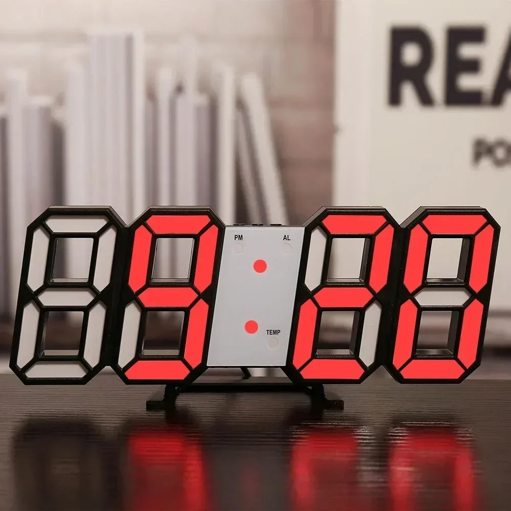 Contemporary 3D LED Clock for Stylish Interiors and Workspaces