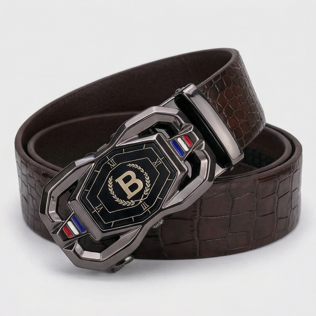 Beltoni™ Crocodile Leather Belt with Auto Lock Buckle