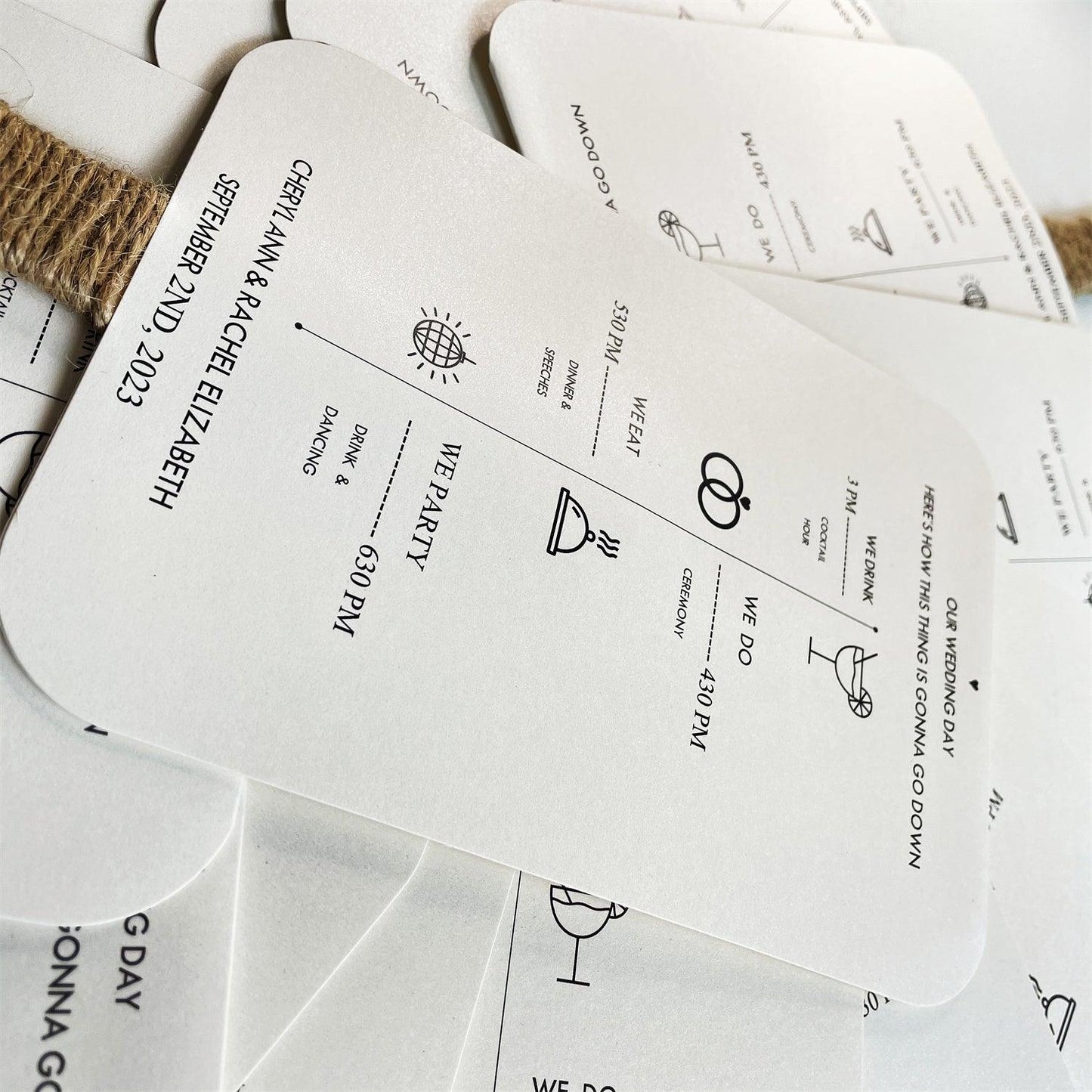 50PCS Wedding Program Fans/ Rustic Minimalist Outdoor Wedding / DIY Wedding Program Fans - If you say i do