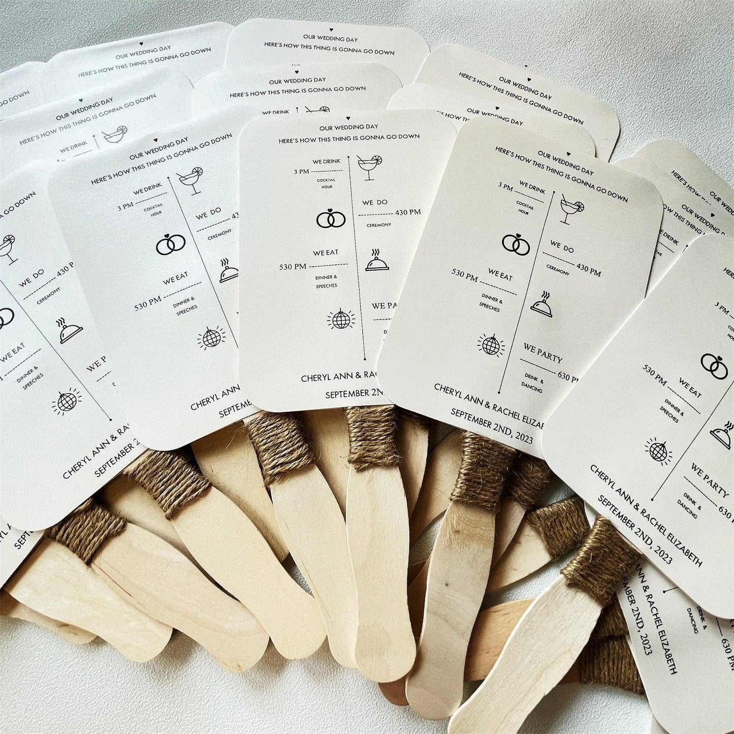 50PCS Wedding Program Fans/ Rustic Minimalist Outdoor Wedding / DIY Wedding Program Fans - If you say i do