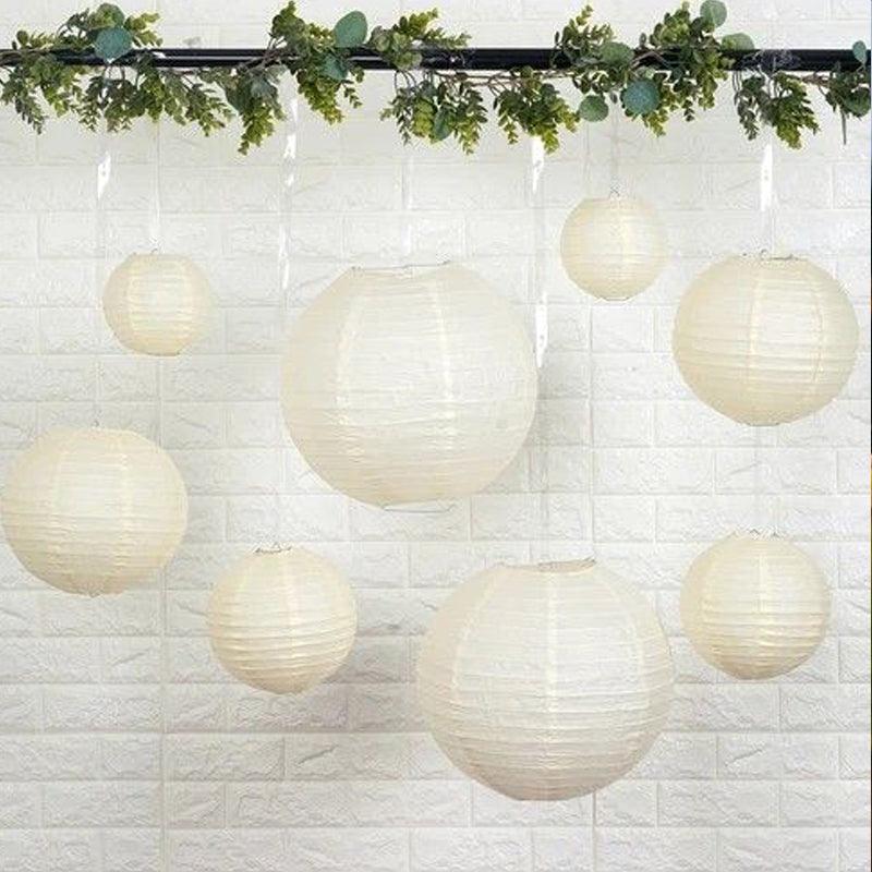 White Hanging Paper Lanterns for Wedding Party Decorations, 4 Size - If you say i do