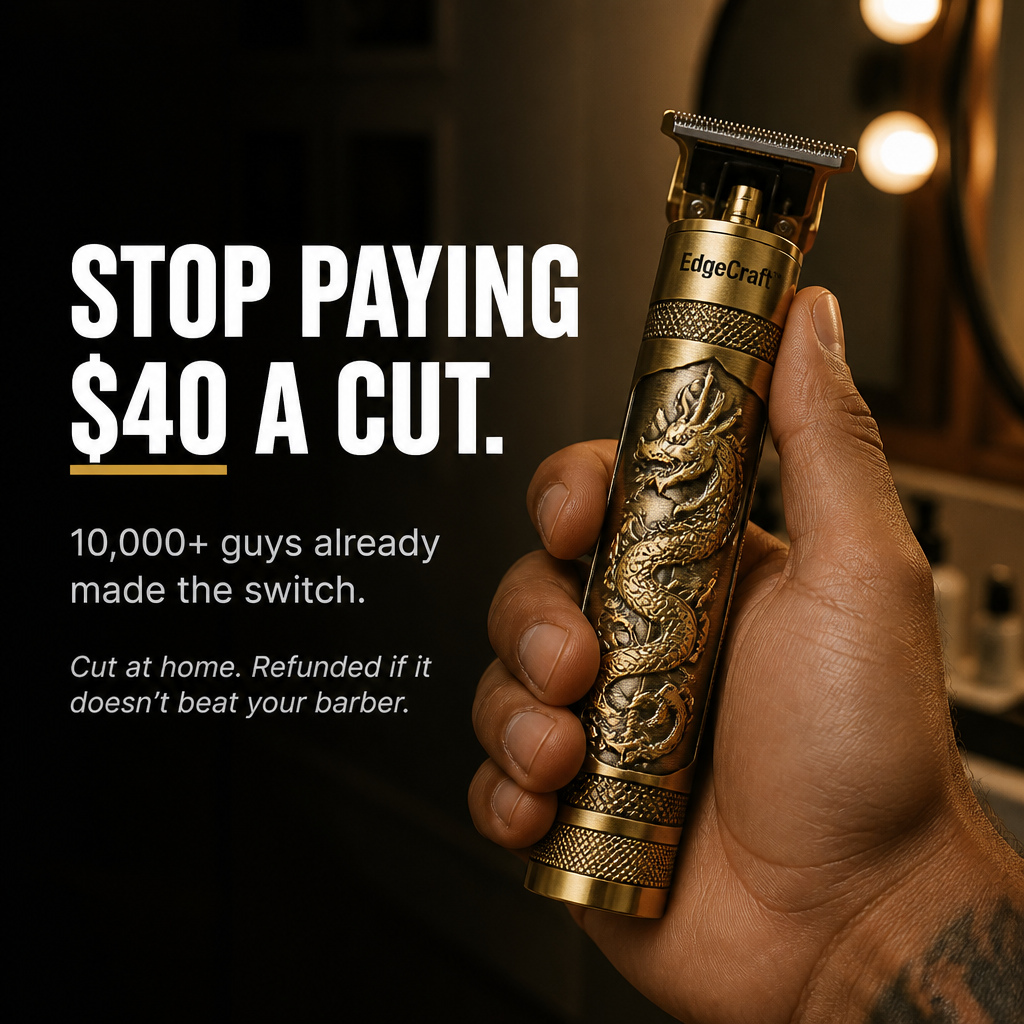 EdgeCraft™ Vintage T-Blade Trimmer — Line Up Fades & Edges Like a Pro Barber