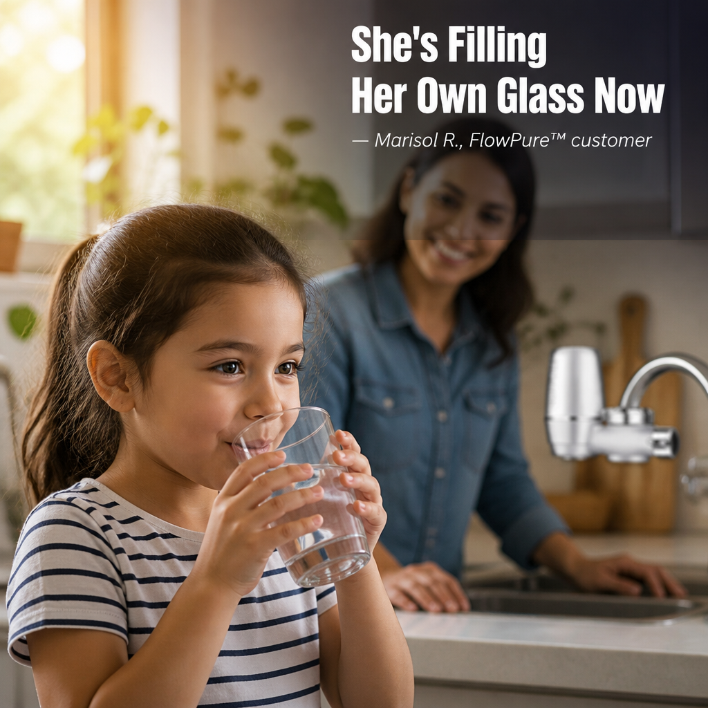 FlowPure™ — Strip Chlorine & Metal Taste from Your Tap in Under a Minute