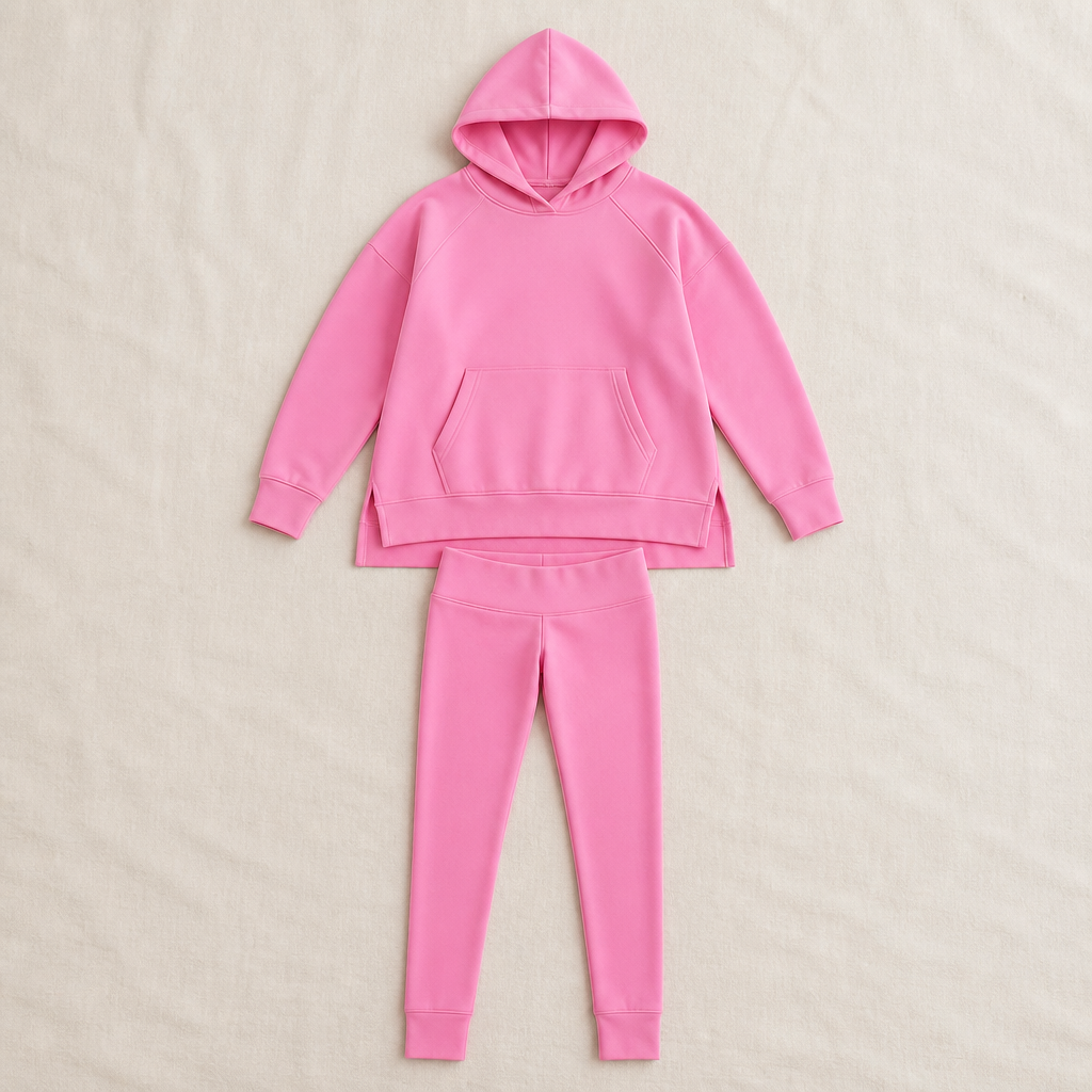 GlowFlex™ – Relaxed Hooded Tunic & High-Waist Leggings Set