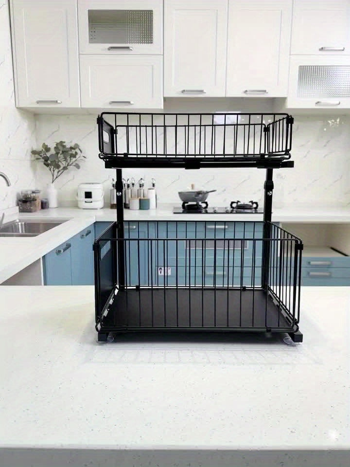 Expandable Under-Cabinet Organizer with 2 Levels