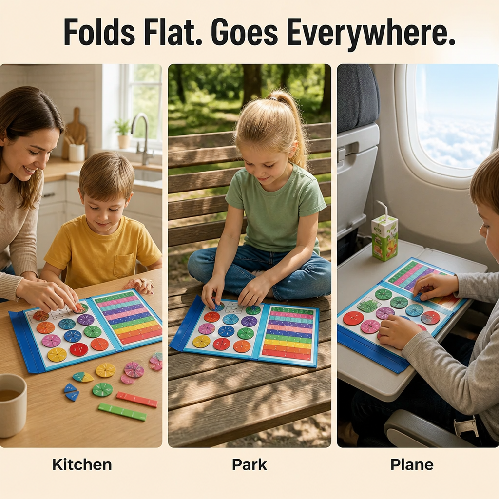 FractionSense™ — Make Fractions Finally Click With Magnetic Pieces Kids Actually Move