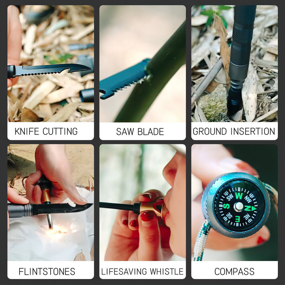 Multi-Tool Kit Trekking Pole for Outdoor Survival and Tactical Use
