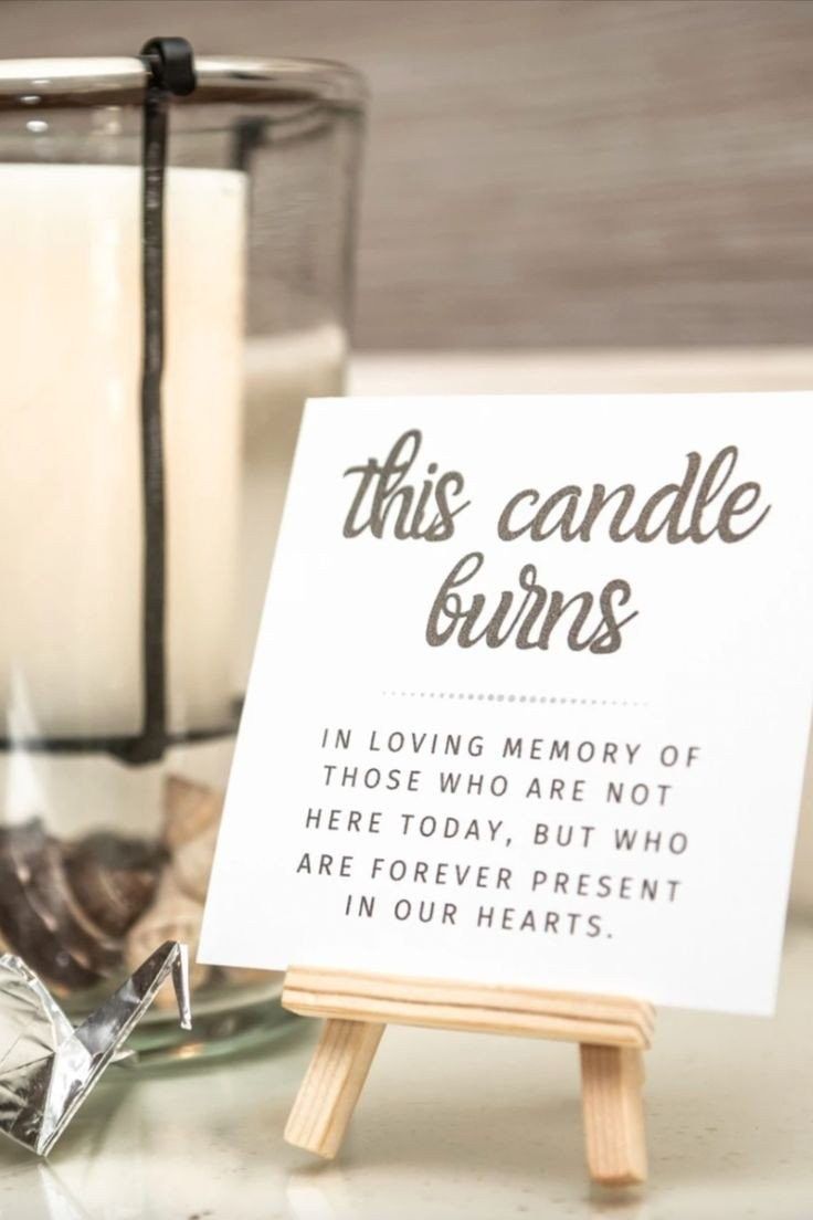Memorial Wedding Candle Sign, In Loving Memory Wedding Decoration