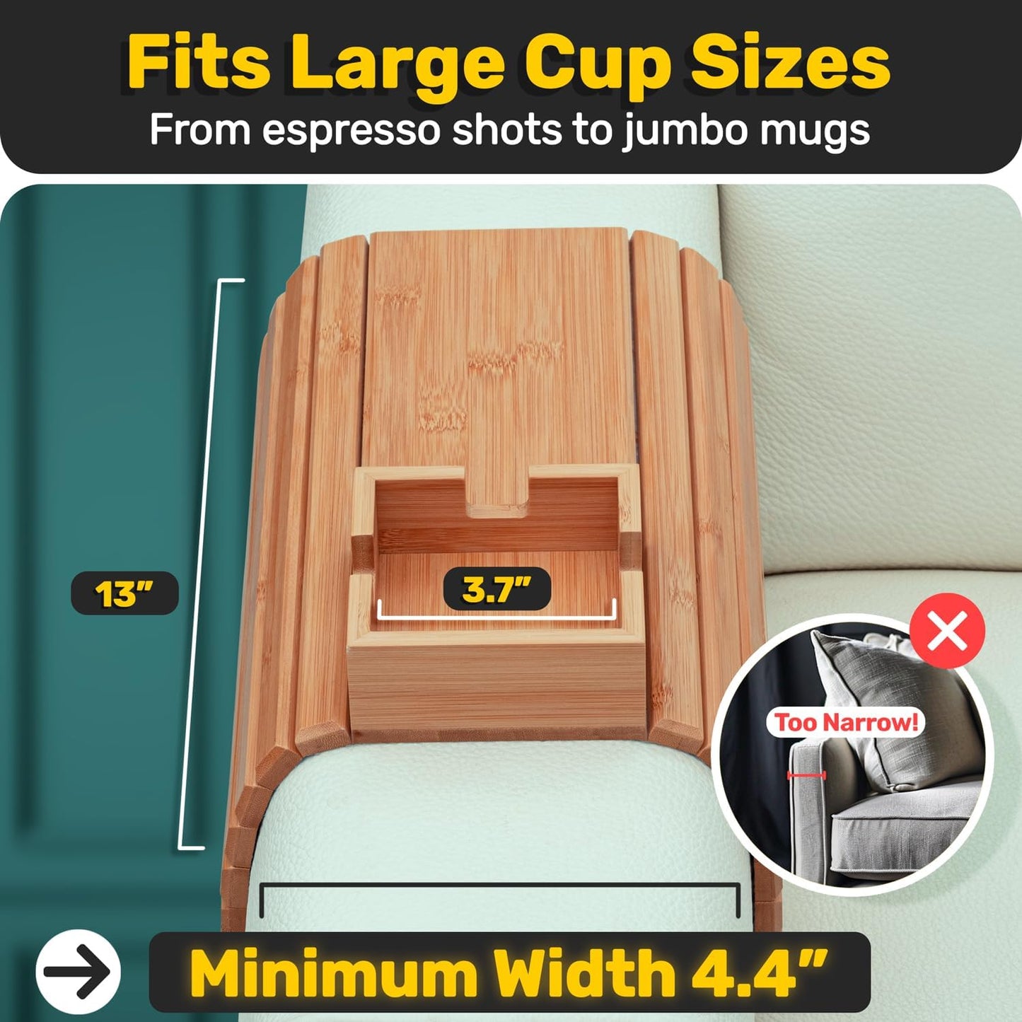Armoni™ – Bamboo Couch Cup Holder (50% Off)