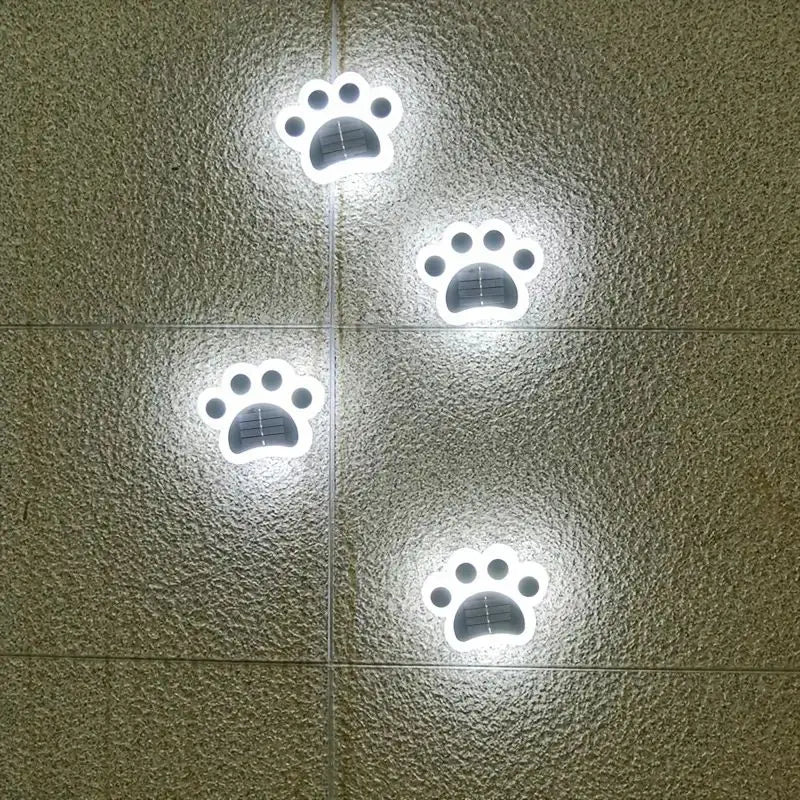 LumaPride — Solar Paw Print Garden Pathway Lights Set
