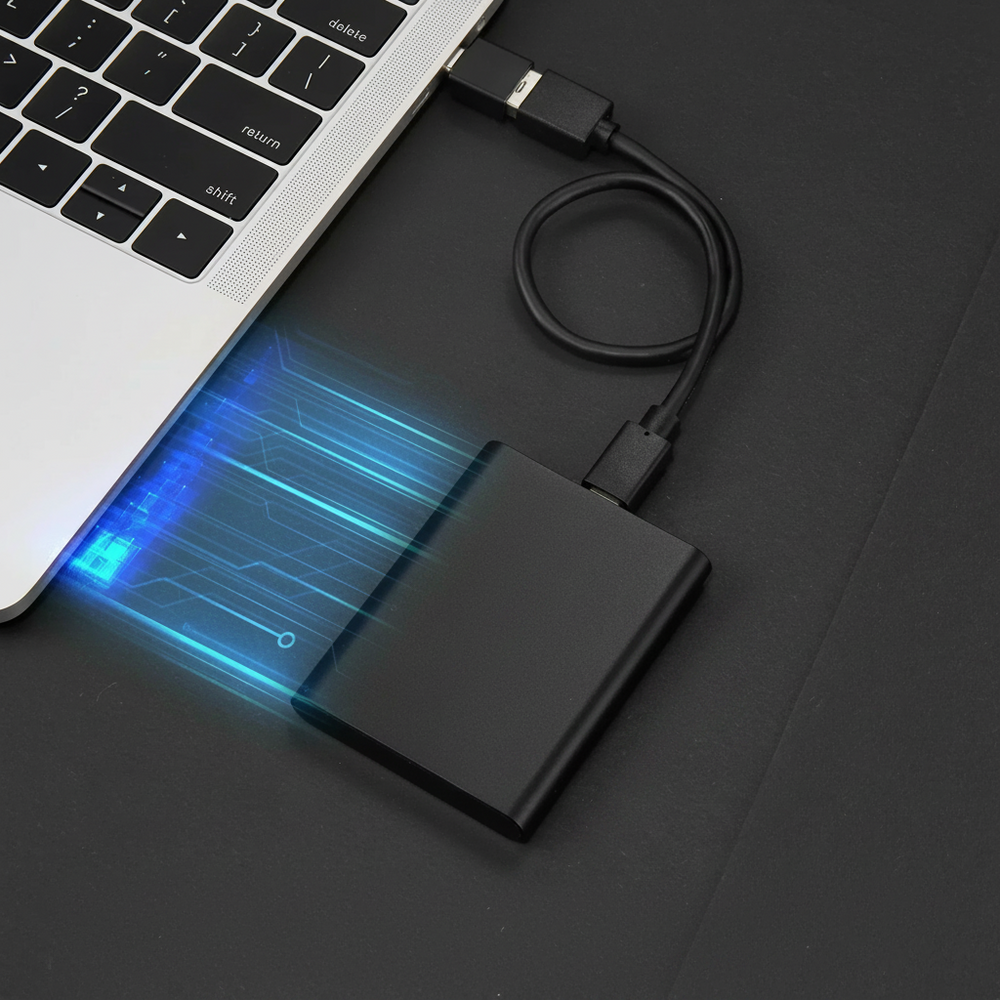 Compact Aluminum External SSD - 128TB Portable Hard Drive with Fast Speed