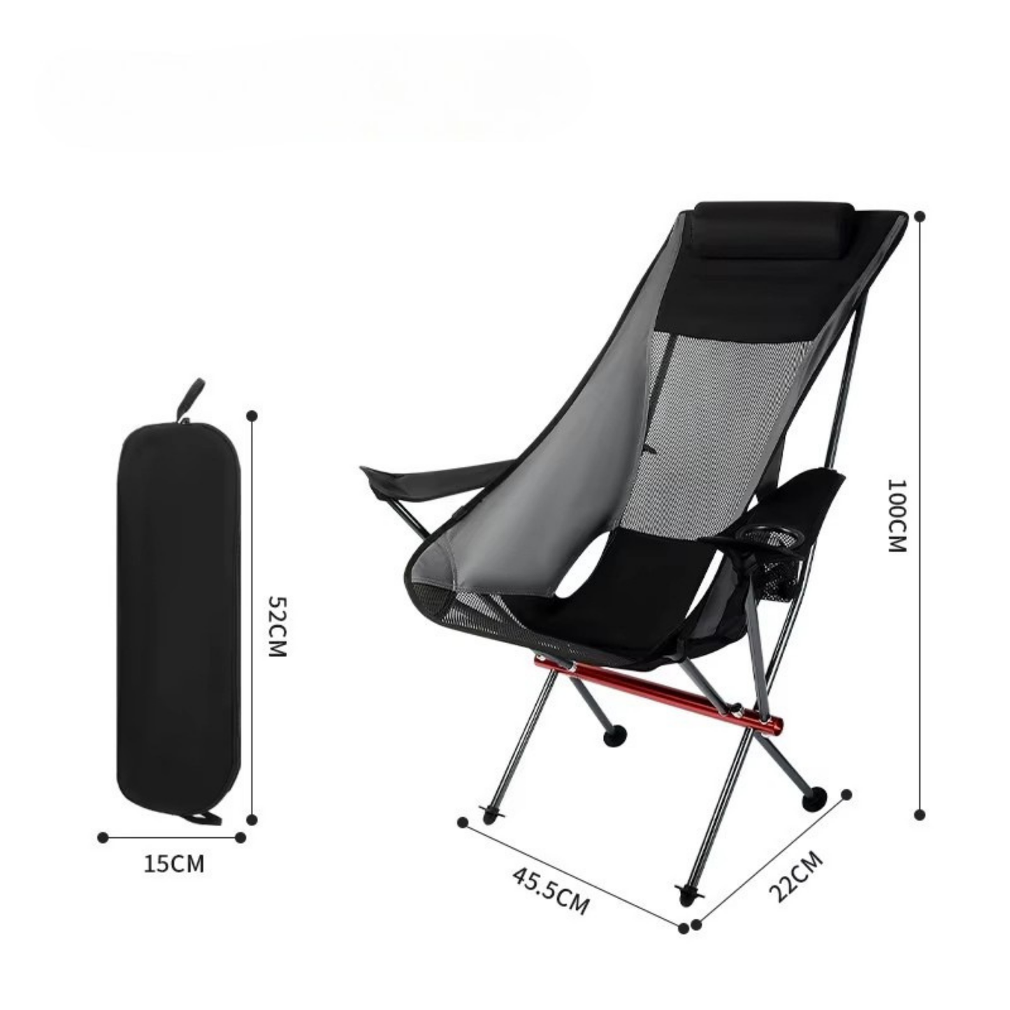 Compact Folding Chair for Camping with Storage Bag