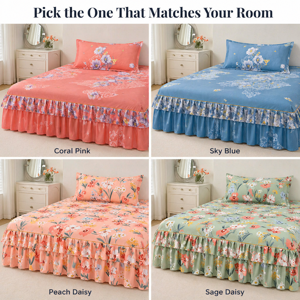 BloomEase™ — Drape Your Bed in Painterly Blooms from Sheet to Floor