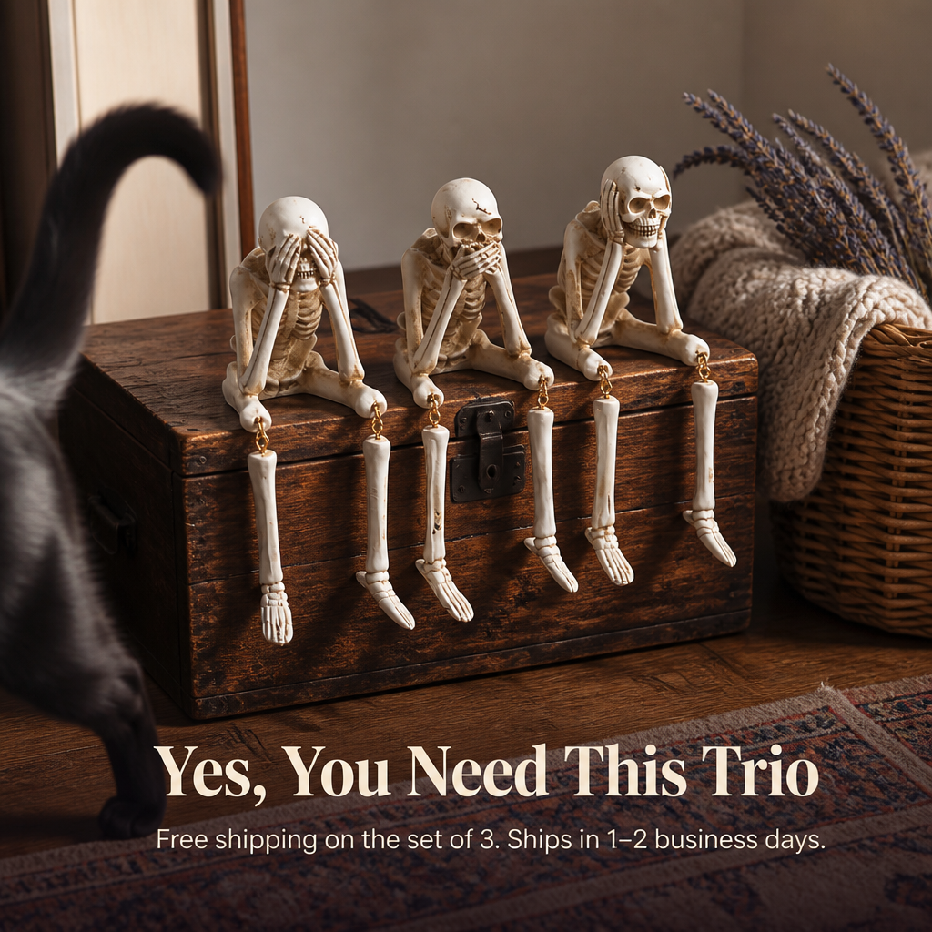 ChuckLuxe™ — Style Your Shelf With the Dangling-Leg Skeleton Trio Everyone Asks About | Set of 3