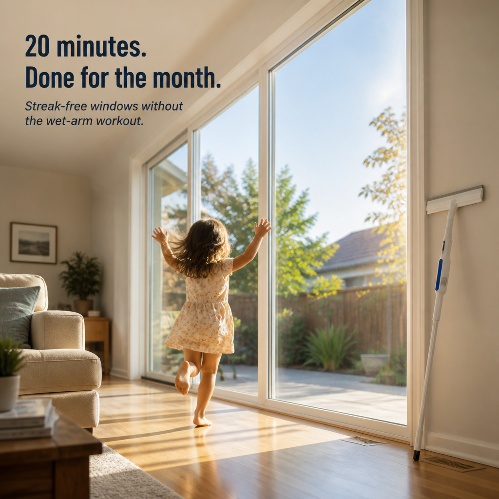GlassGleam™ — Wipe Every Window Streak-Free in One Spray-and-Swipe Pass