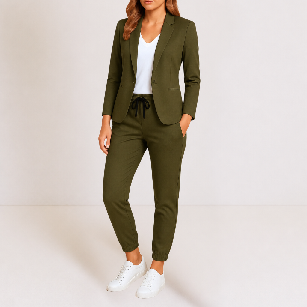 LumaEase™ – Tailored Jogger Suit Set with Drawstring Waist