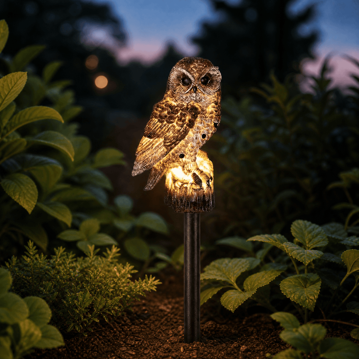 Lumora – Solar Owl Garden Light Forest Brown Owl
