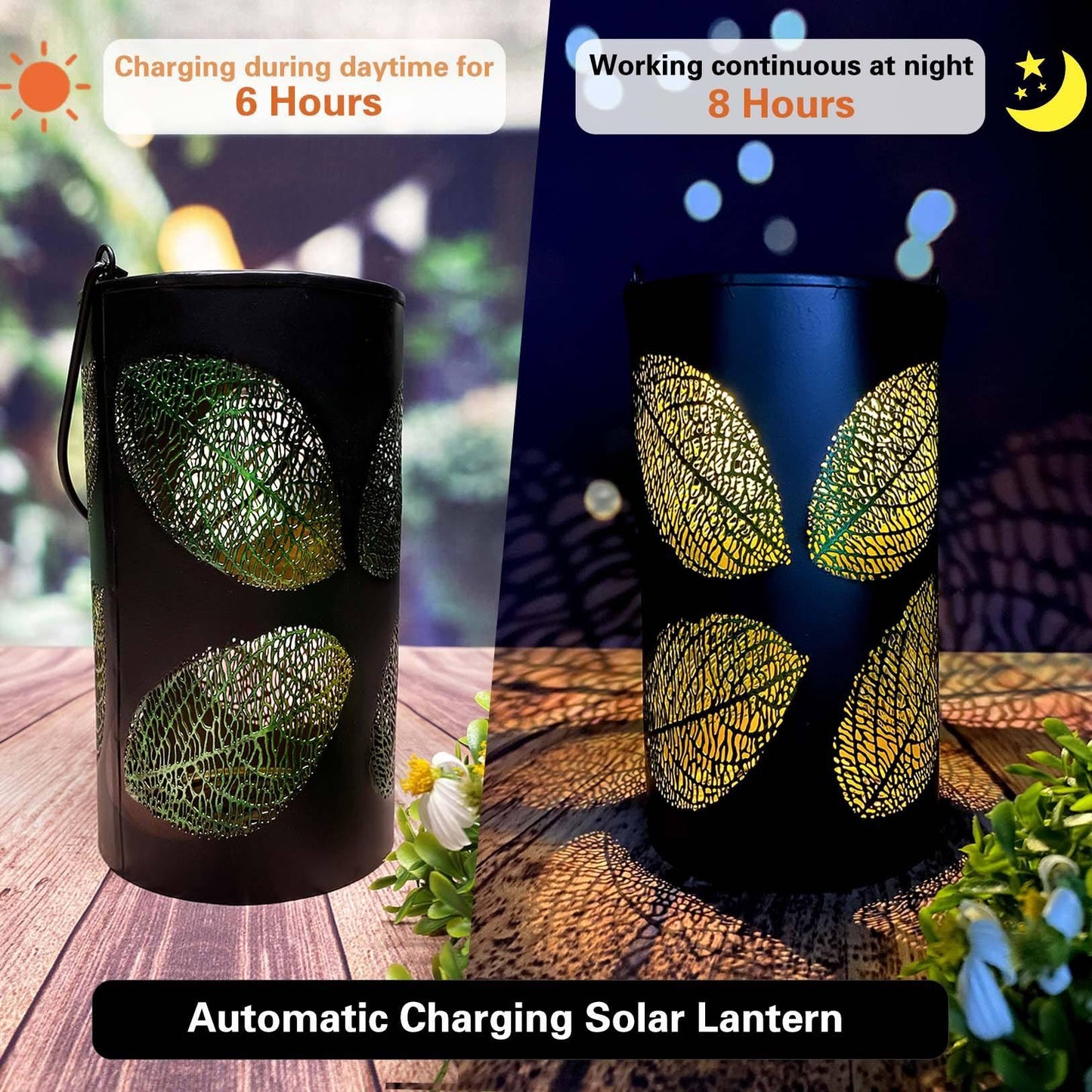 Solar Hollow Shadow Cast Lantern-Leaves - If you say i do