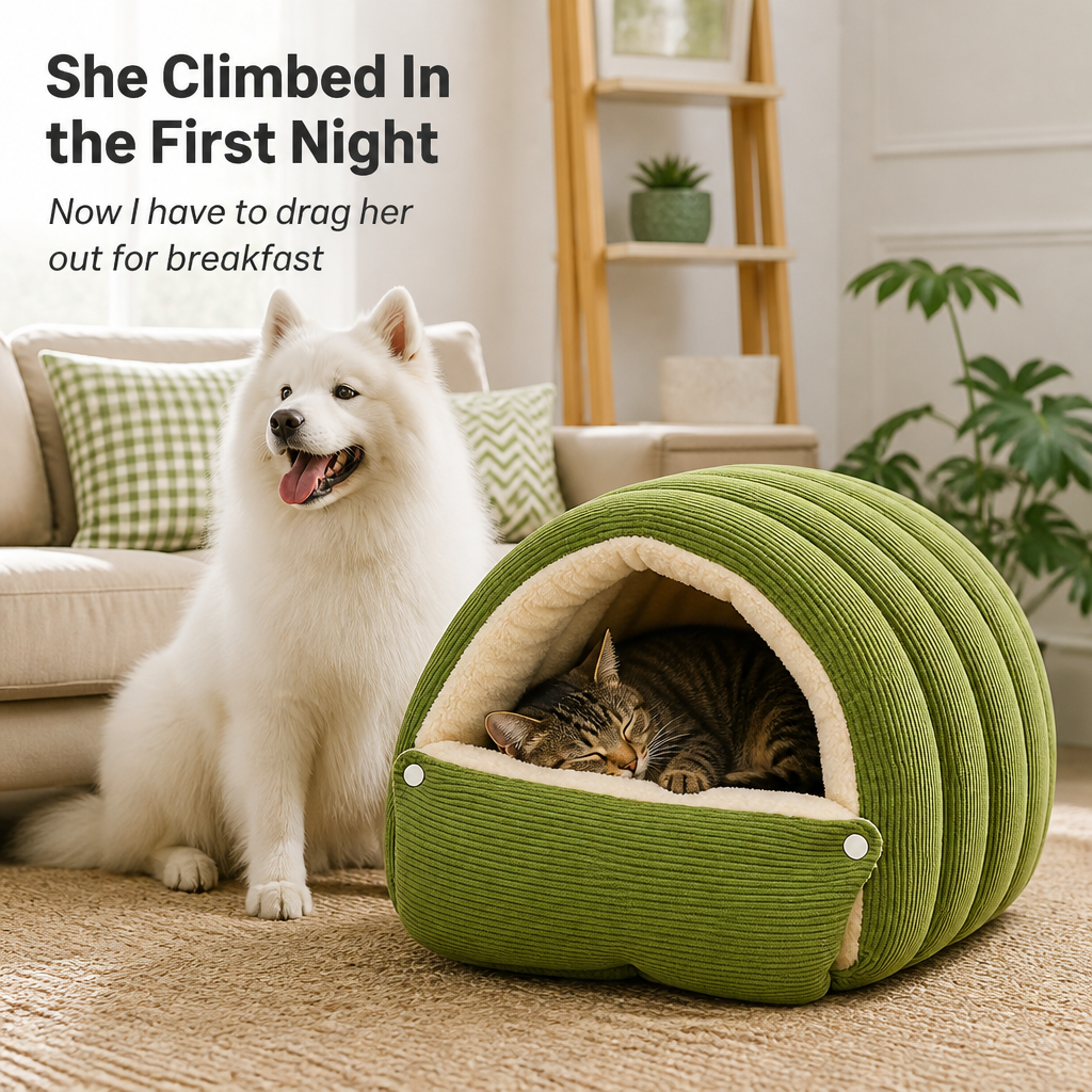 FurHaven™ — Wrap Her in a Self-Warming Den She'll Claim All Winter